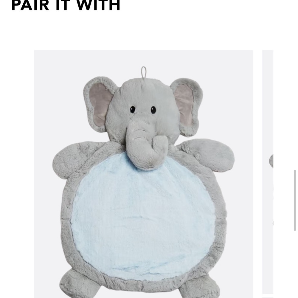Best Ever by Mary Myer Adorable Gray Elephant Plush Mat   Brand New